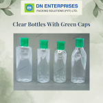 100ml Clear Bottles With Green Caps