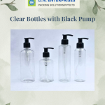 Clear Bottles With Black Pump