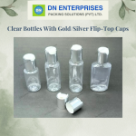 Clear Bottles With Gold/Silver Flip-Top Caps