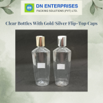 Clear Bottles With Gold/Silver Flip-Top Caps