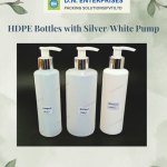 HDPE Bottles With Silver / White Pump