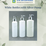 White Bottles With Silver Pump