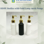 HDPE Bottles With Gold Long-Neck Pump