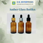 Amber Glass Bottles With Black Droppers
