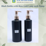 Black Bottles With Rose Gold Long-Neck Pump