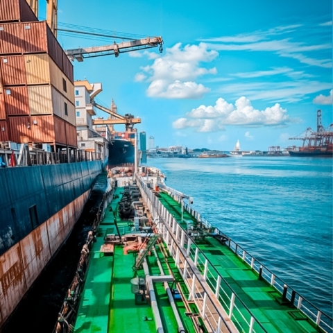 Shipyard cranes and docks